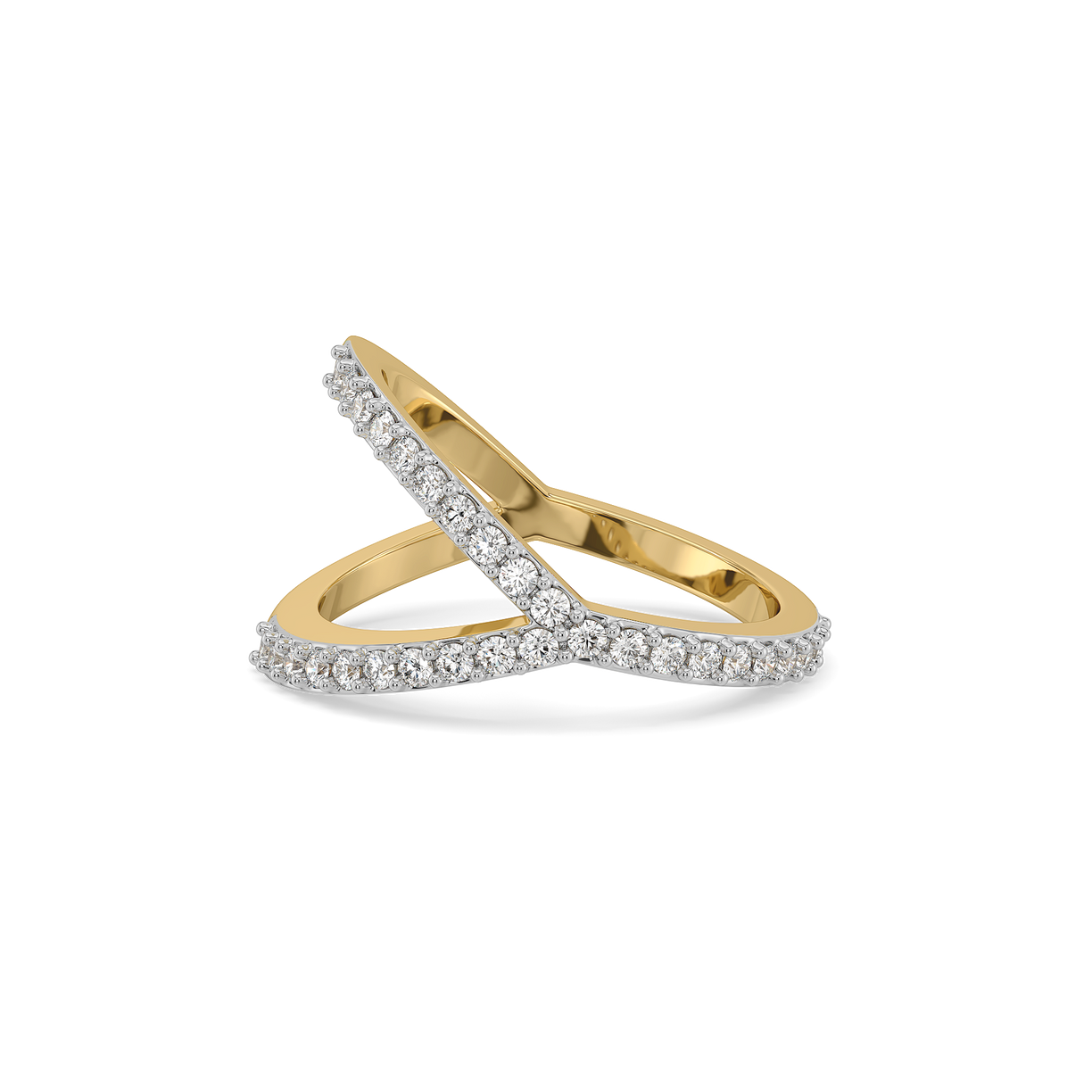 Luxe Interlock Cocktail Ring-18kt Gold Vermeil Lab Grown Diamond Ring