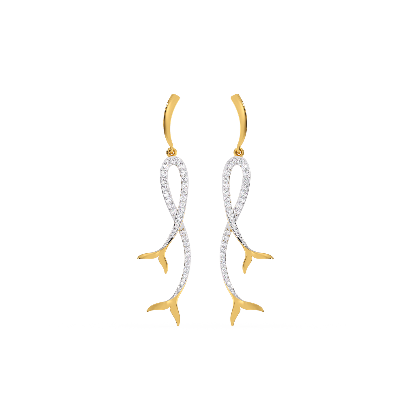 Mermaid Lure Drop - 18kt Gold Vermeil Lab Grown Diamond Earrings