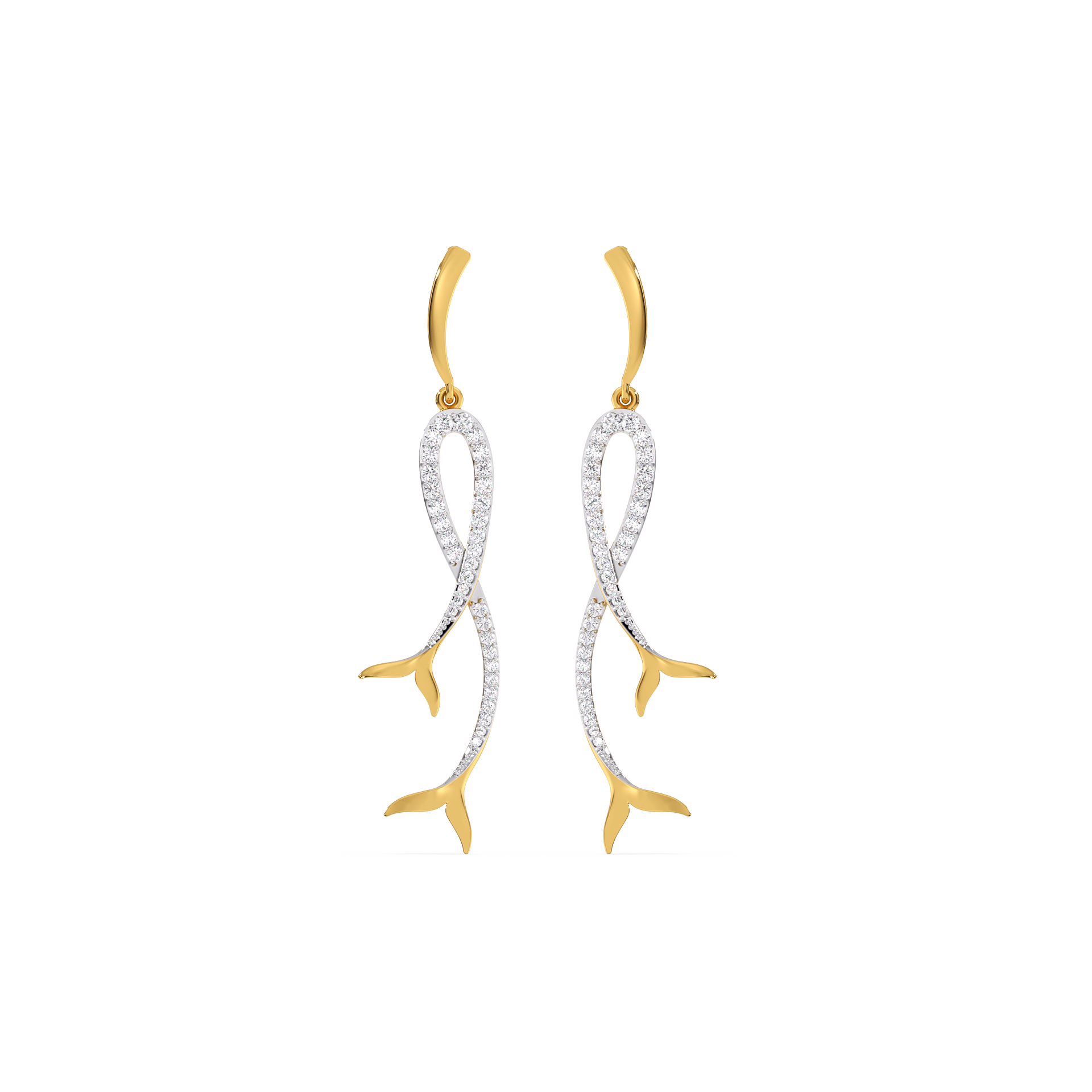 Mermaid Lure Drop - 18kt Gold Vermeil Lab Grown Diamond Earrings