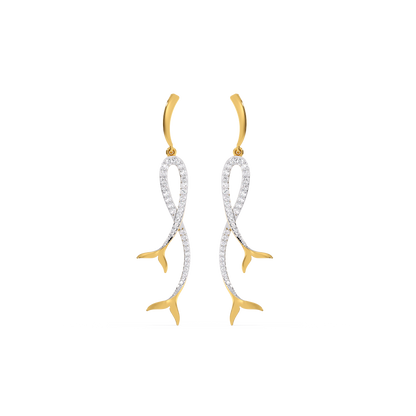 Mermaid Lure Drop - 18kt Gold Vermeil Lab Grown Diamond Earrings
