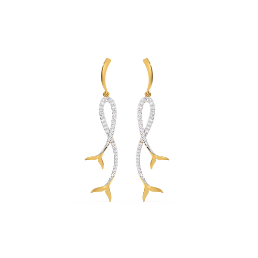 Mermaid Lure Drop - 18kt Gold Vermeil Lab Grown Diamond Earrings