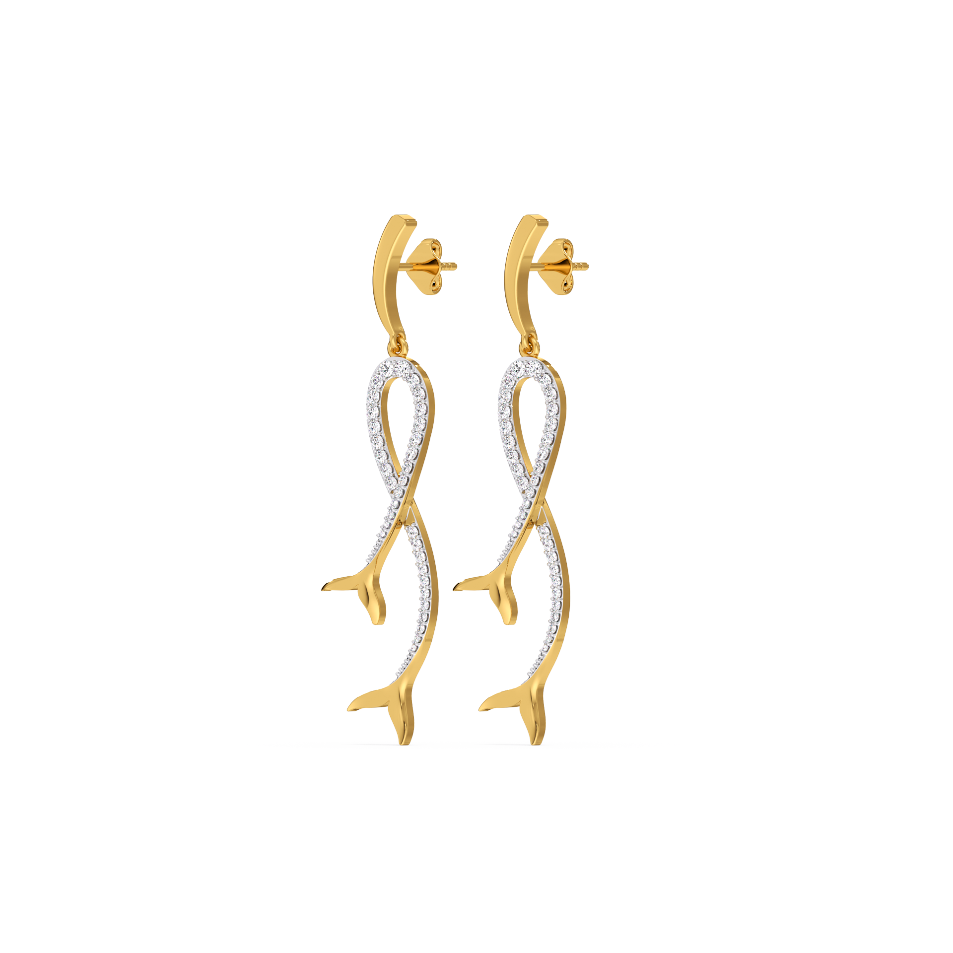 Mermaid Lure Drop - 18kt Gold Vermeil Lab Grown Diamond Earrings