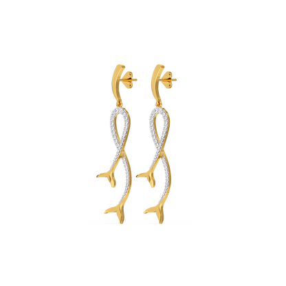 Mermaid Lure Drop - 18kt Gold Vermeil Lab Grown Diamond Earrings