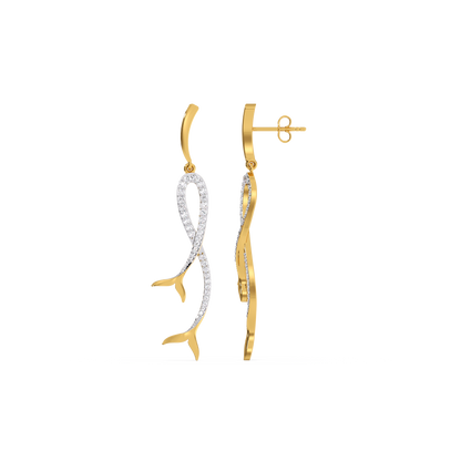 Mermaid Lure Drop - 18kt Gold Vermeil Lab Grown Diamond Earrings