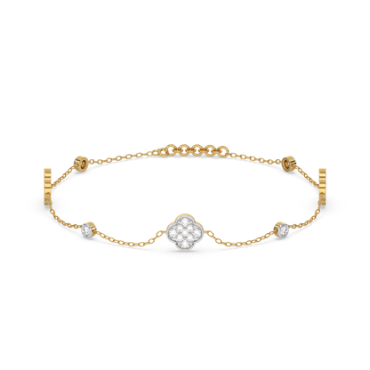 Midnight Enchanted Clover Bracelet - 18kt Gold Vermeil Lab Grown Diamond