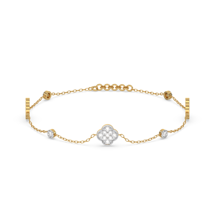 Midnight Enchanted Clover Bracelet - 18kt Gold Vermeil Lab Grown Diamond