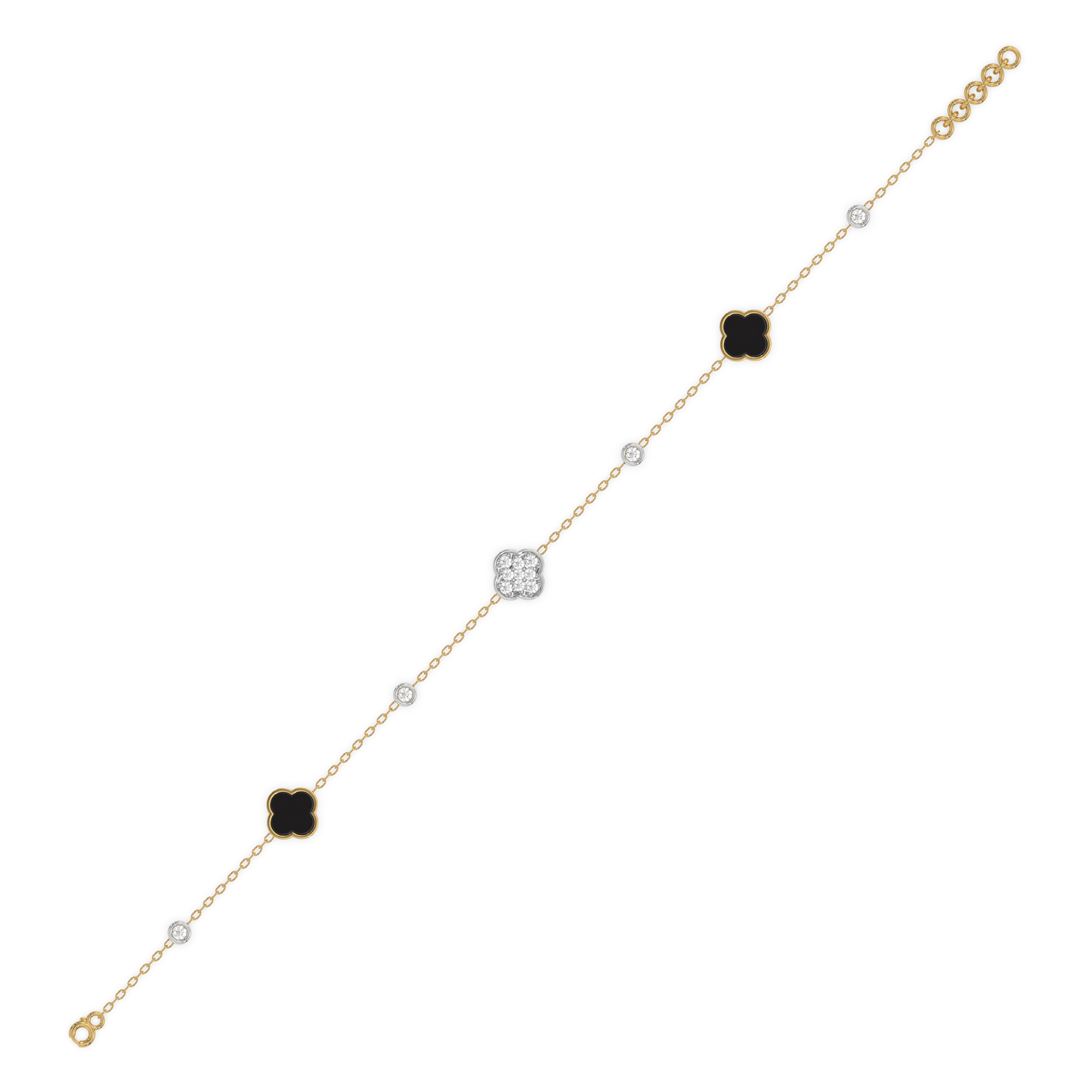 Midnight Enchanted Clover Bracelet - 18kt Gold Vermeil Lab Grown Diamond