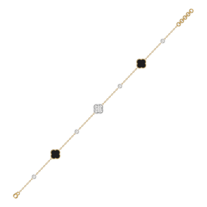 Midnight Enchanted Clover Bracelet - 18kt Gold Vermeil Lab Grown Diamond