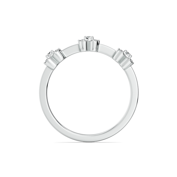 Mini Flower Sequence Ring-925 Sterling Silver Lab Grown Diamond Ring