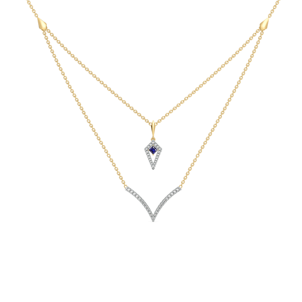 Lukson Multi-layered - Lab Grown Diamond V Necklace