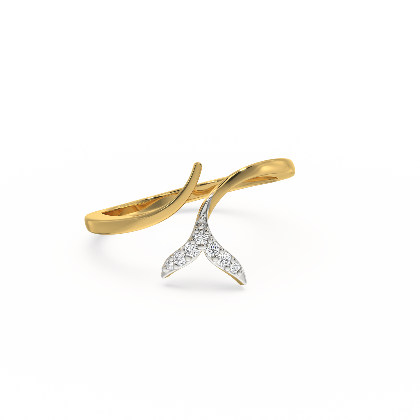 Mystic Tail Ring - 18kt Gold Vermeil Lab Grown Diamond