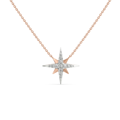 NorthStar Pendant-18kt Rose Gold Vermeil Lab Grown Diamond Necklace