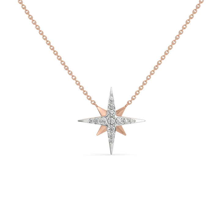 NorthStar Pendant-18kt Rose Gold Vermeil Lab Grown Diamond Necklace
