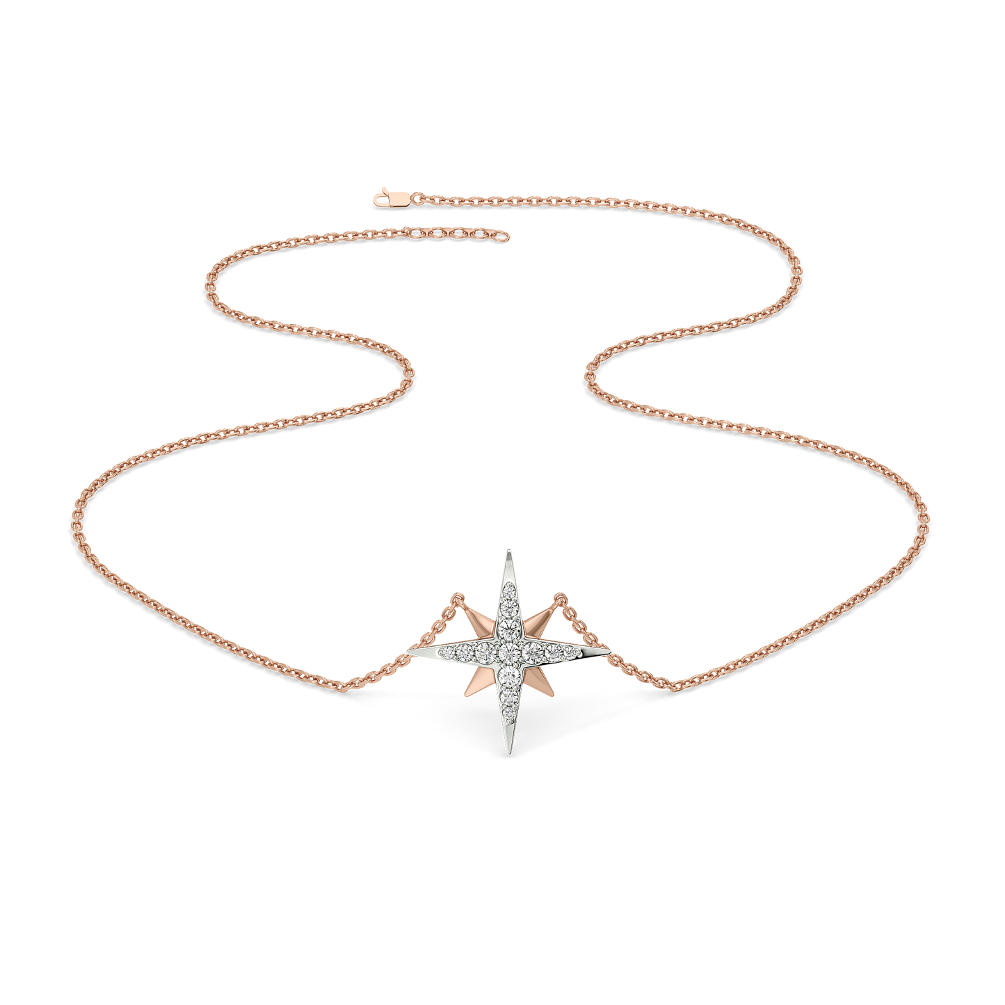 NorthStar Pendant-18kt Rose Gold Vermeil Lab Grown Diamond Necklace