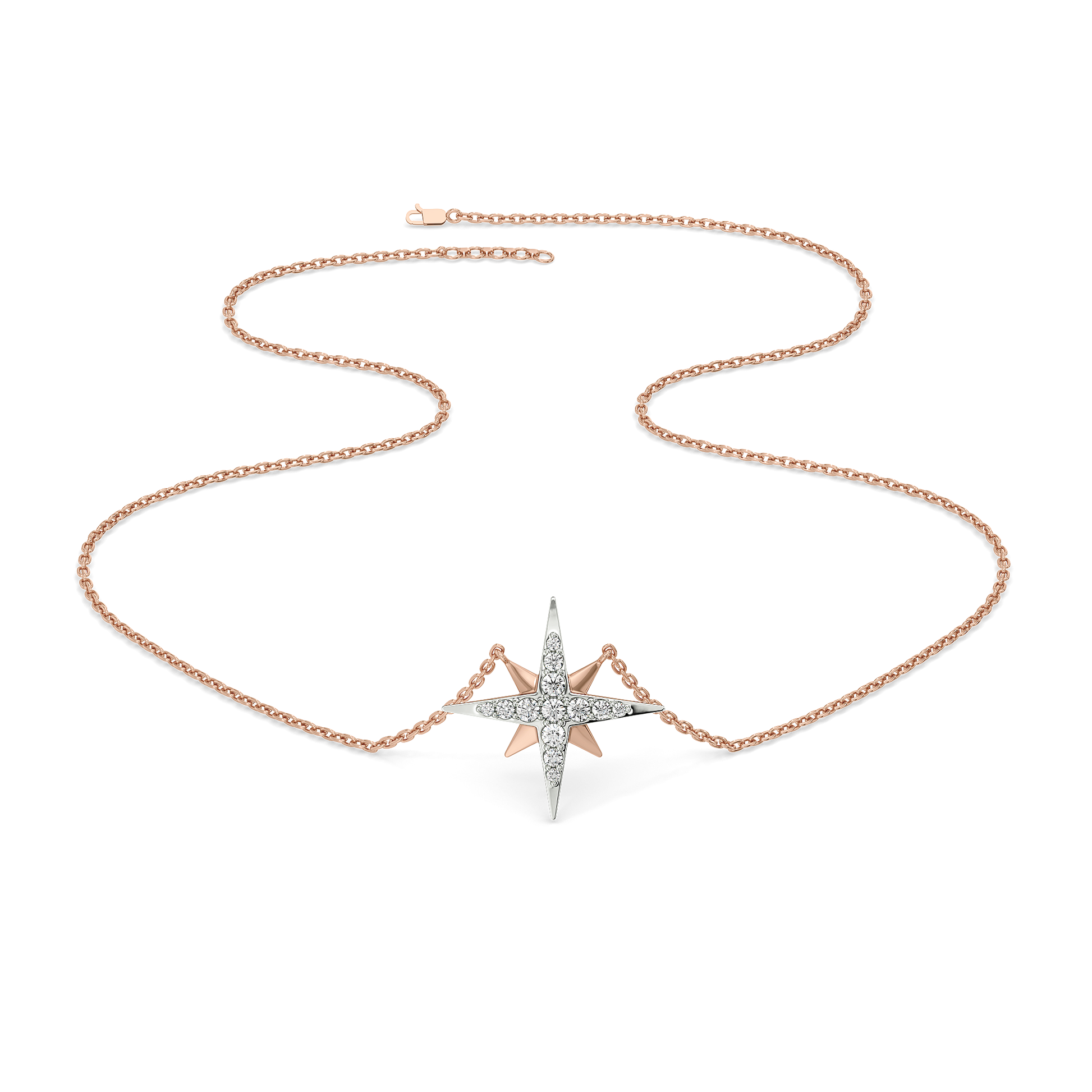 NorthStar Pendant-18kt Rose Gold Vermeil Lab Grown Diamond Necklace