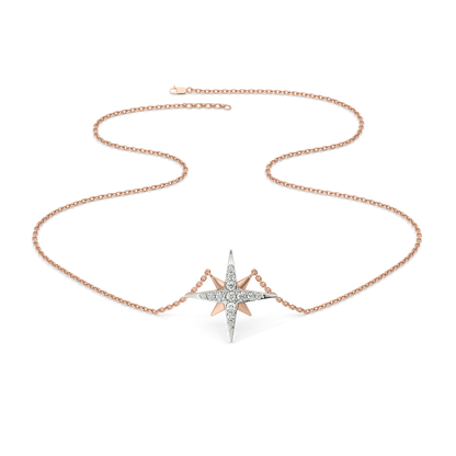 NorthStar Pendant-18kt Rose Gold Vermeil Lab Grown Diamond Necklace