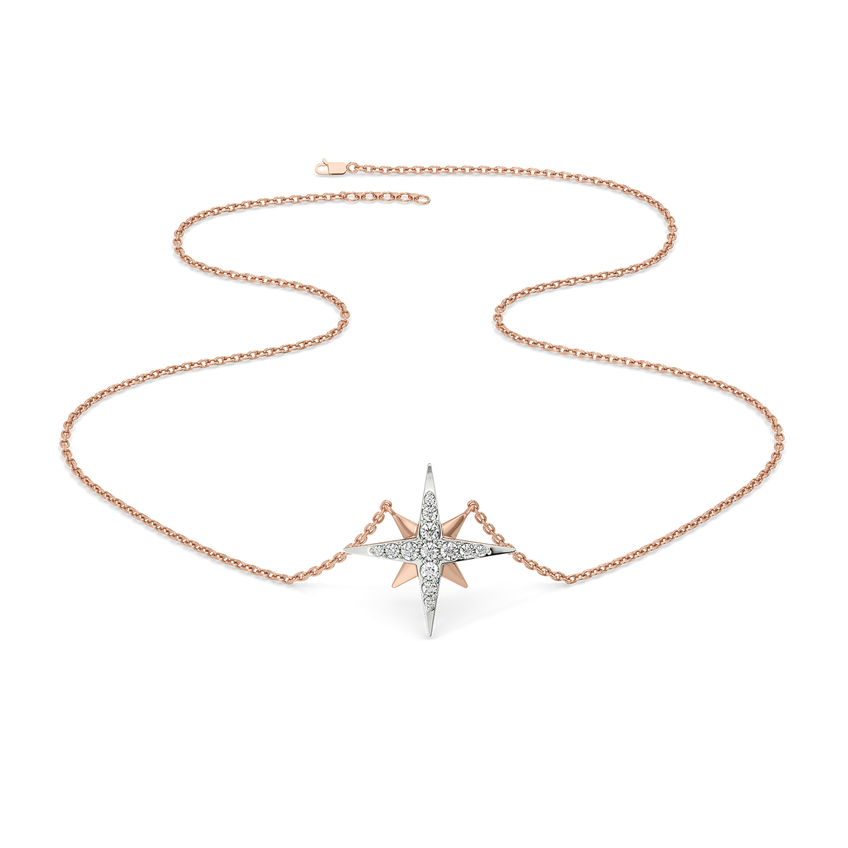 NorthStar Pendant-18kt Rose Gold Vermeil Lab Grown Diamond Necklace