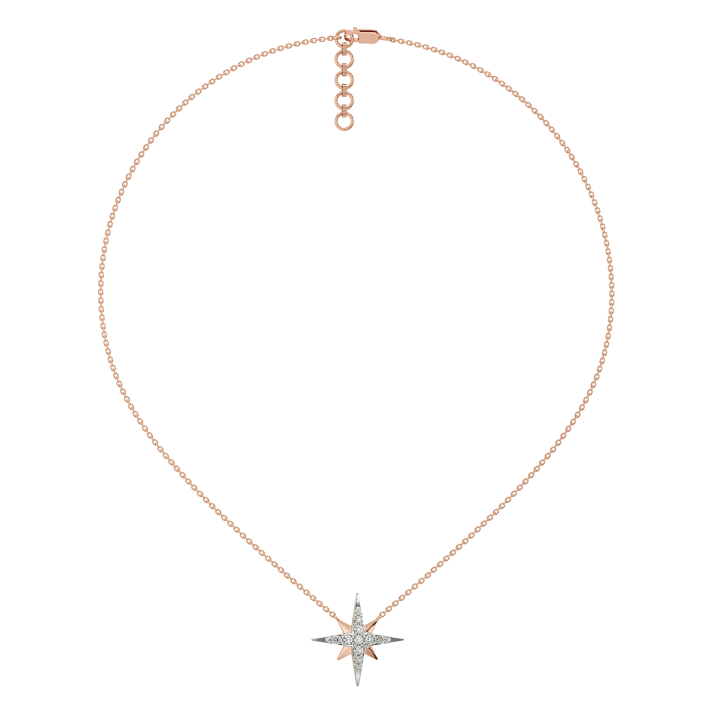 NorthStar Pendant-18kt Rose Gold Vermeil Lab Grown Diamond Necklace