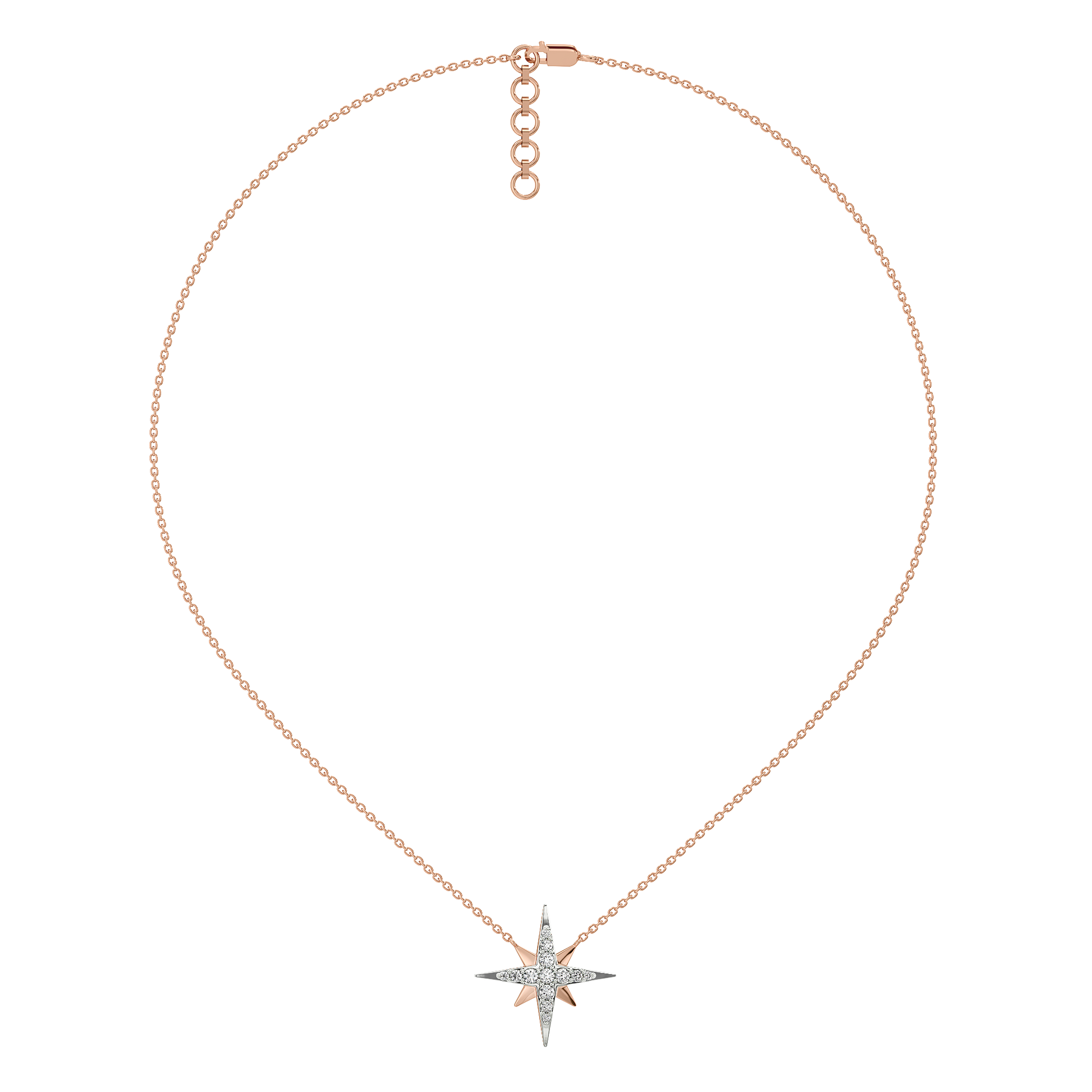 NorthStar Pendant-18kt Rose Gold Vermeil Lab Grown Diamond Necklace