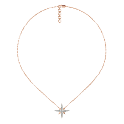 NorthStar Pendant-18kt Rose Gold Vermeil Lab Grown Diamond Necklace