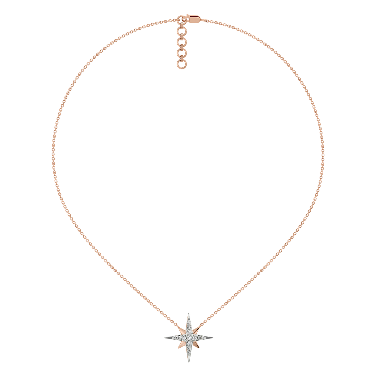 NorthStar Pendant-18kt Rose Gold Vermeil Lab Grown Diamond Necklace