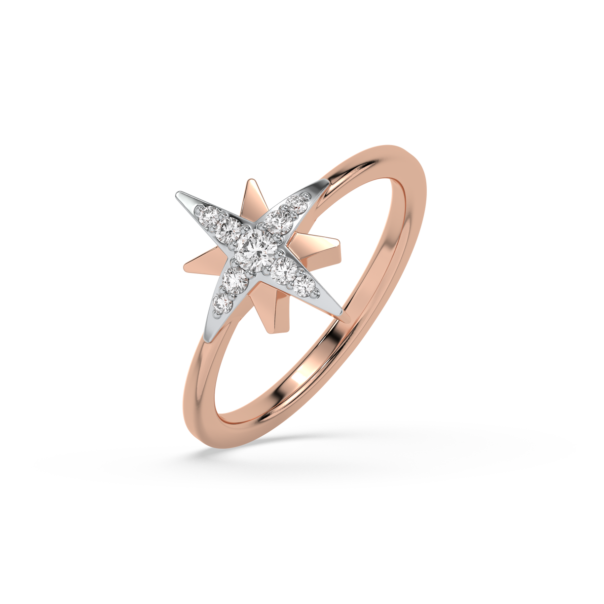 North Star Ring -18kt Rose Gold Vermeil Lab Grown Diamond