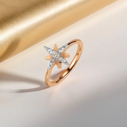 North Star Ring -18kt Rose Gold Vermeil Lab Grown Diamond
