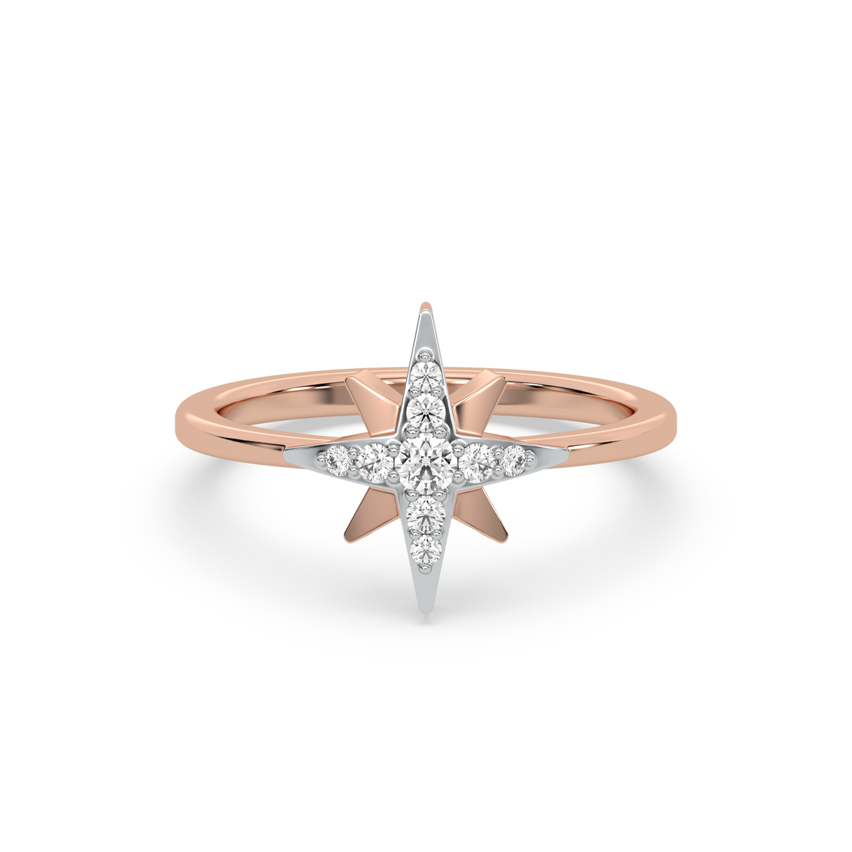 North Star Ring -18kt Rose Gold Vermeil Lab Grown Diamond