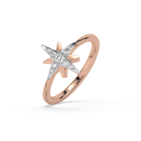 North Star Ring -18kt Rose Gold Vermeil Lab Grown Diamond