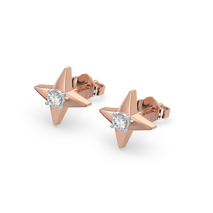 Nova Studs - 18kt Rose Gold Vermeil Lab Grown Diamond Earrings