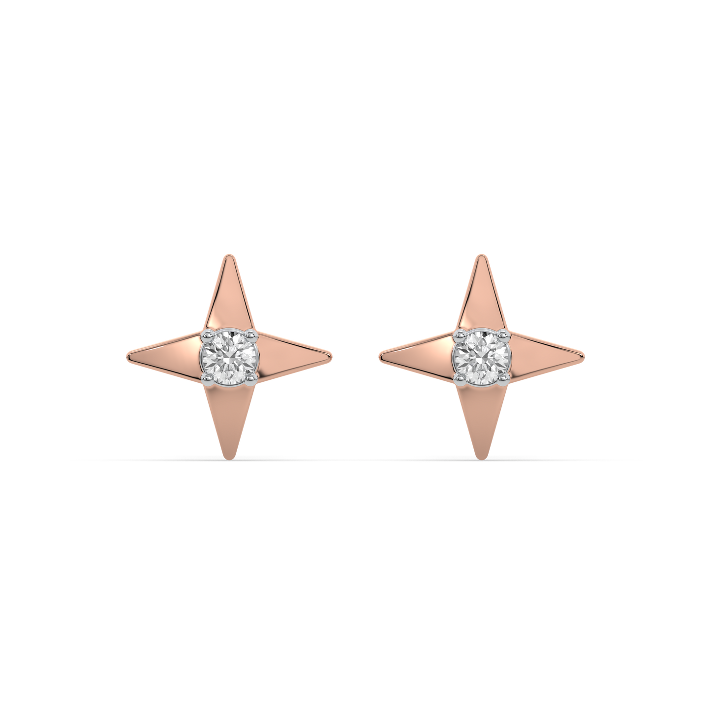 Nova Studs - 18kt Rose Gold Vermeil Lab Grown Diamond Earrings