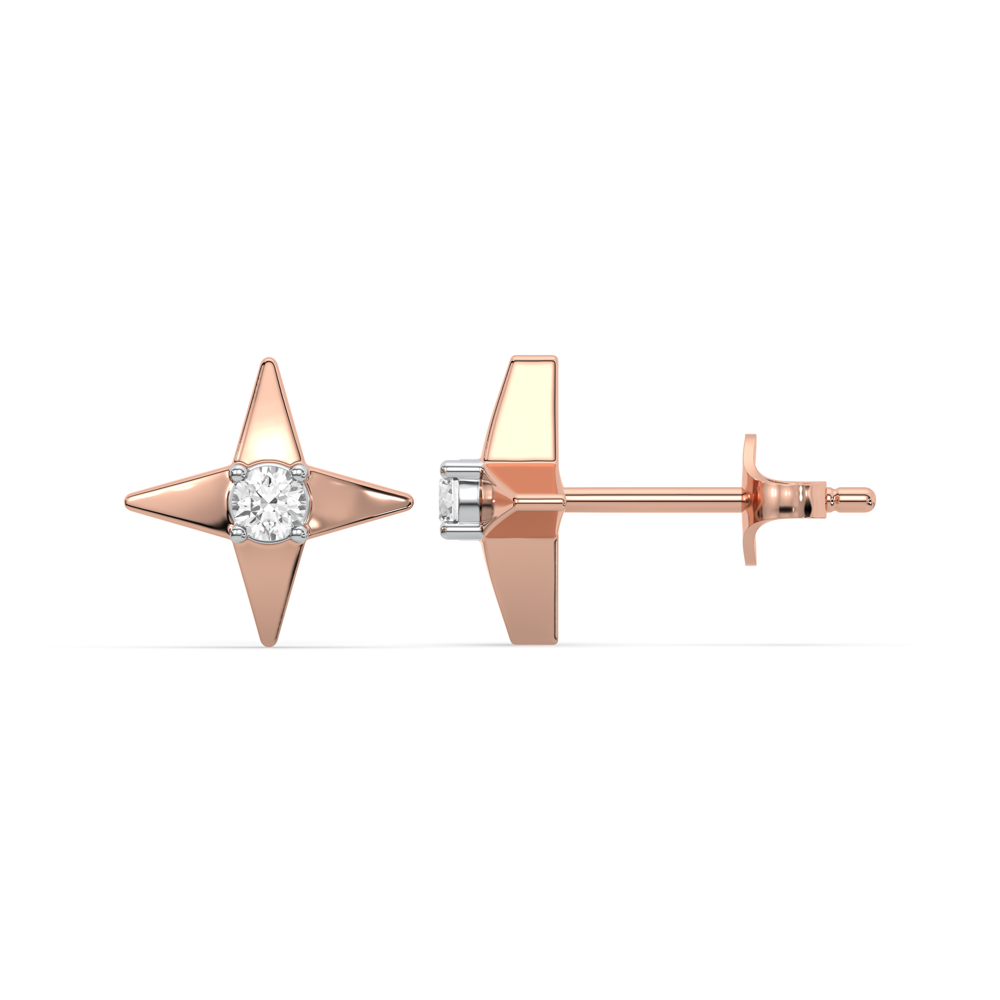 Nova Studs - 18kt Rose Gold Vermeil Lab Grown Diamond Earrings