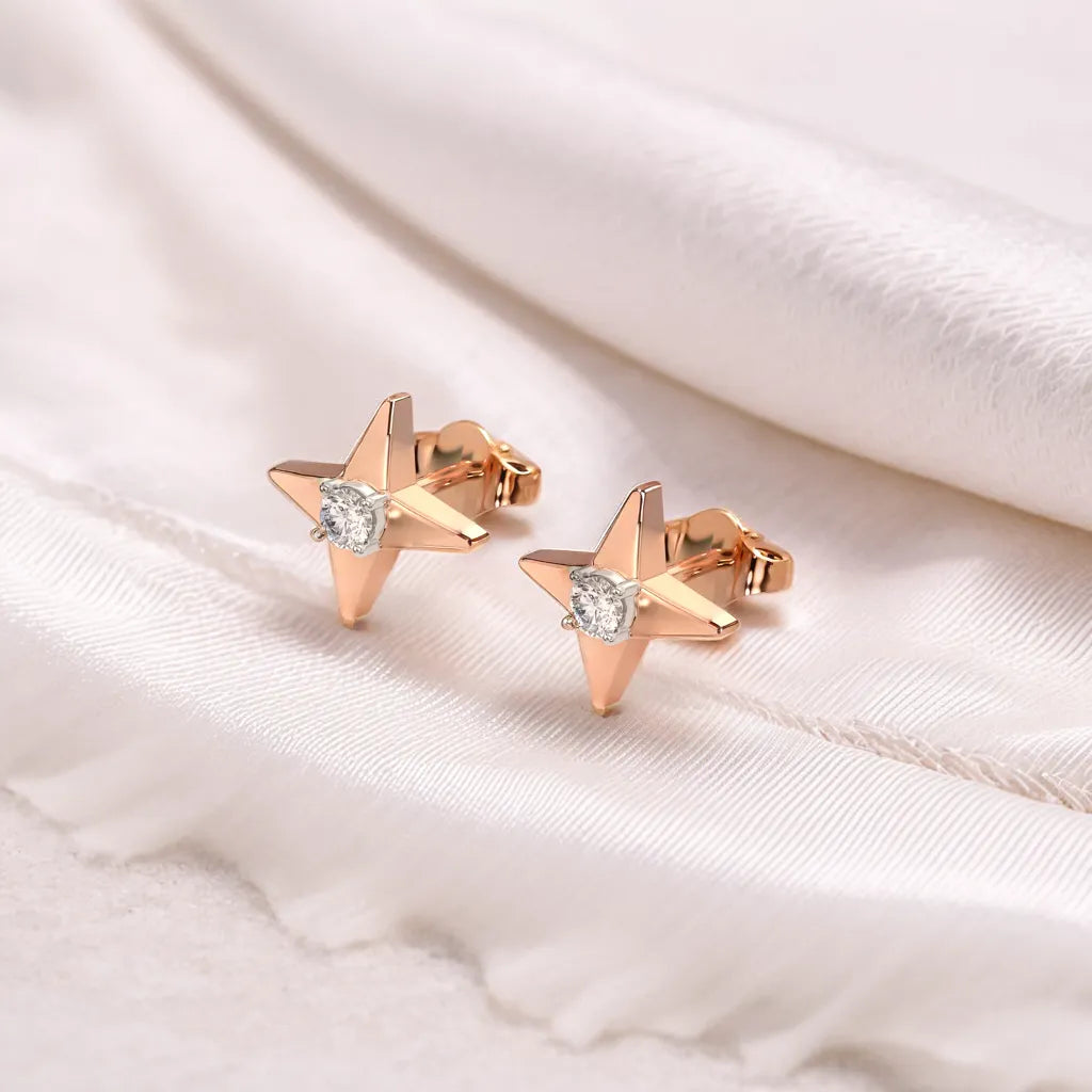 Nova Studs - 18kt Rose Gold Vermeil Lab Grown Diamond Earrings