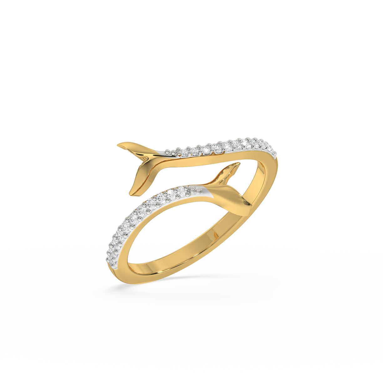 Ocean's Embrace Open Top Ring- 18kt Gold Vermeil Lab Grown Diamond Ring