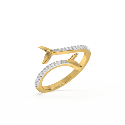 Ocean's Embrace Open Top Ring- 18kt Gold Vermeil Lab Grown Diamond Ring