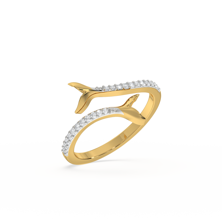 Ocean's Embrace Open Top Ring- 18kt Gold Vermeil Lab Grown Diamond Ring