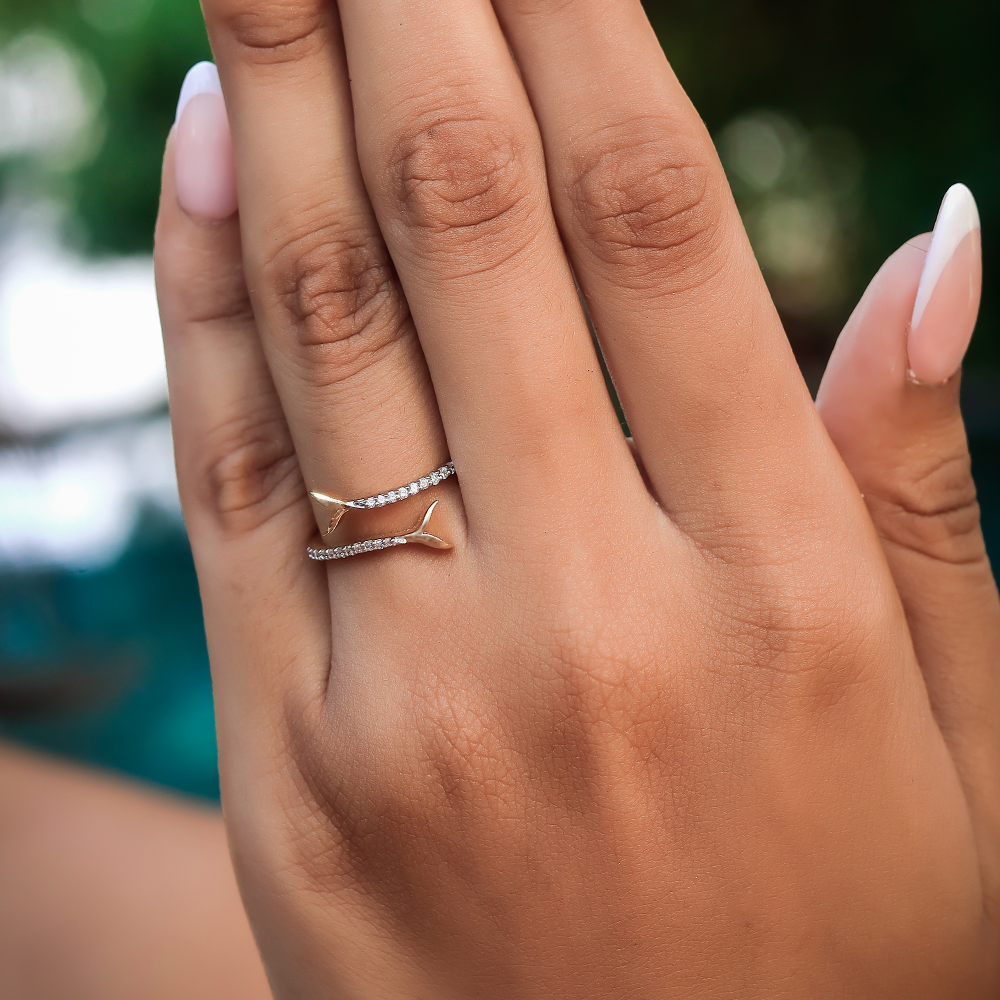 Ocean's Embrace Open Top Ring- 18kt Gold Vermeil Lab Grown Diamond Ring