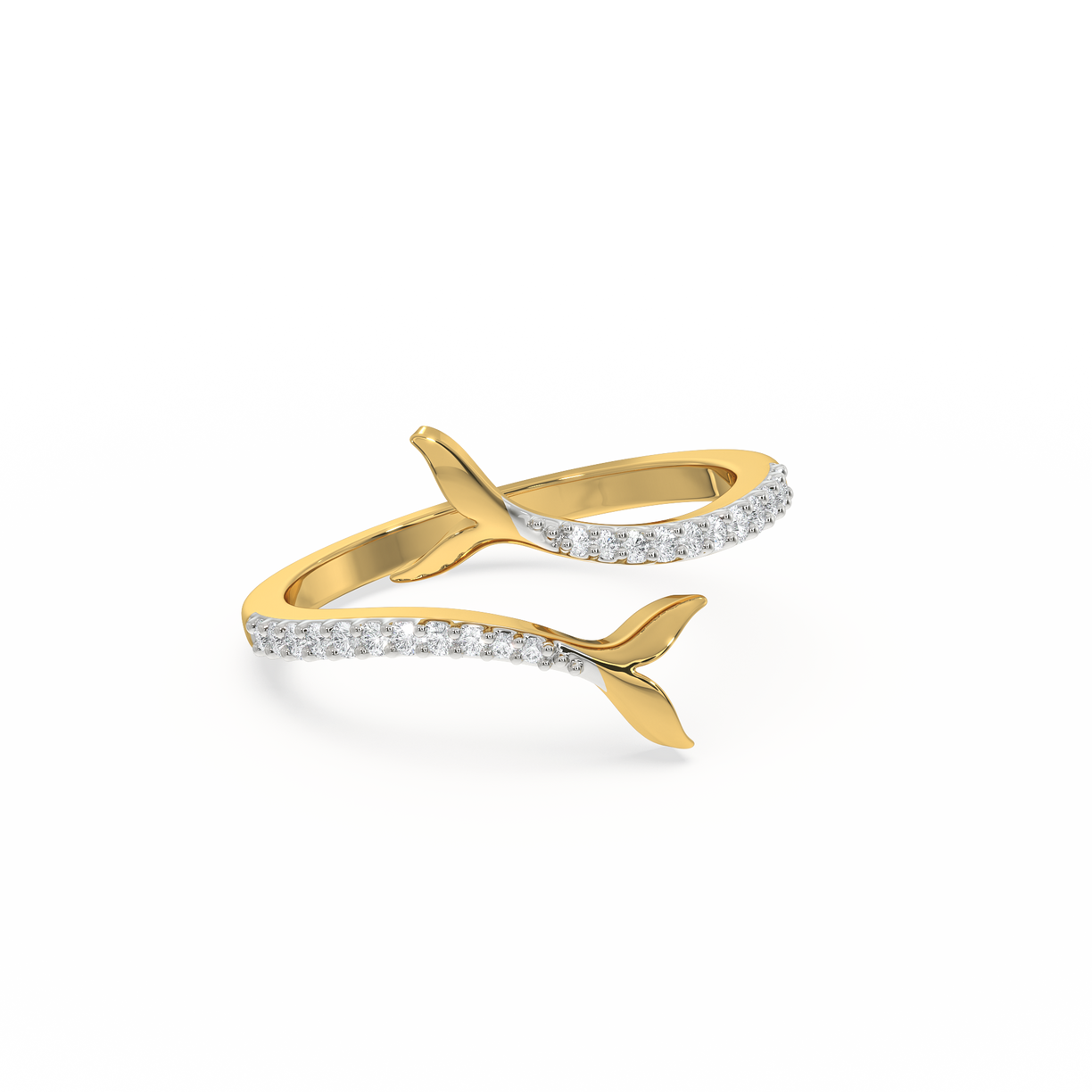 Ocean's Embrace Open Top Ring- 18kt Gold Vermeil Lab Grown Diamond Ring