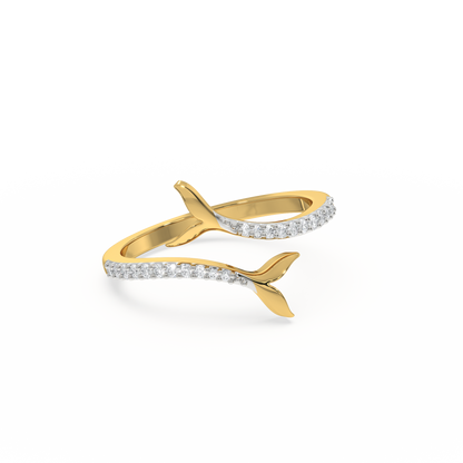 Ocean's Embrace Open Top Ring- 18kt Gold Vermeil Lab Grown Diamond Ring