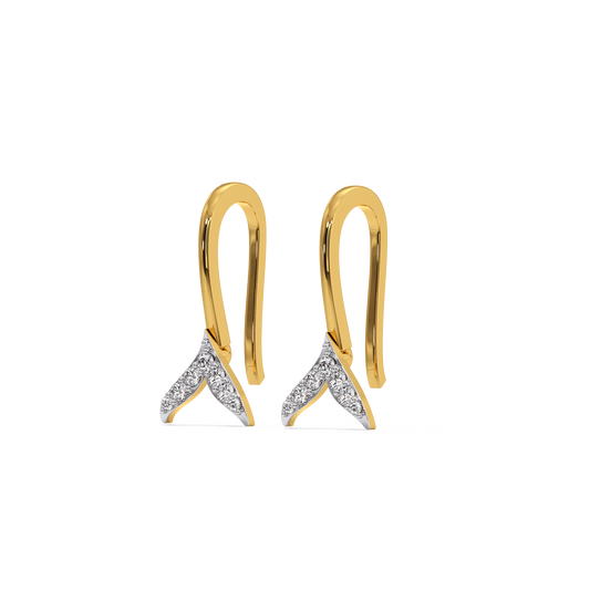 Ocean's Whisper Drop - 18kt Gold Vermeil Lab Grown Diamond Earrings