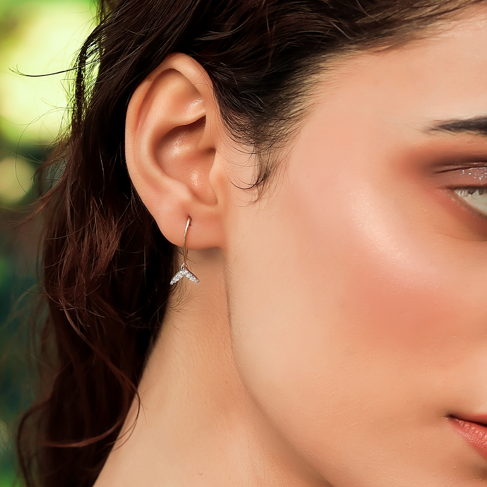 Ocean's Whisper Drop - 18kt Gold Vermeil Lab Grown Diamond Earrings
