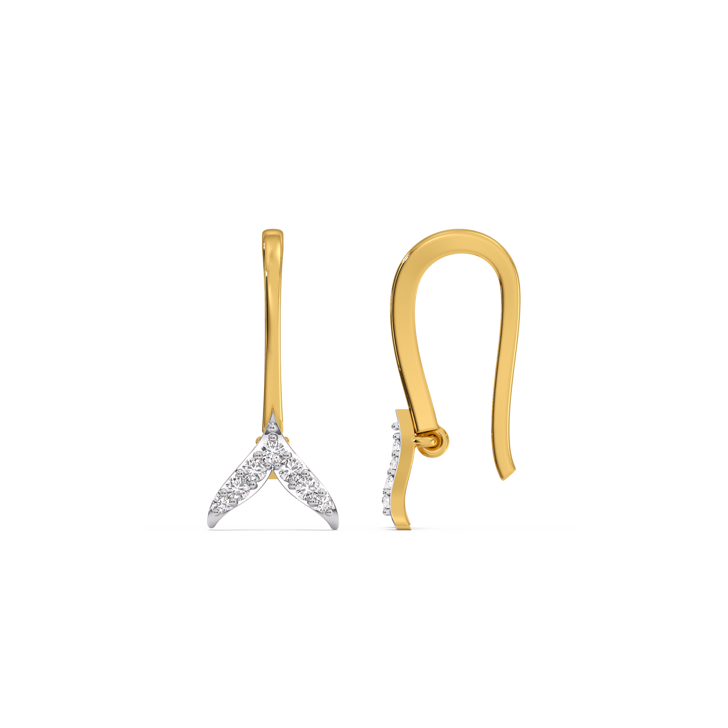 Ocean's Whisper Drop - 18kt Gold Vermeil Lab Grown Diamond Earrings