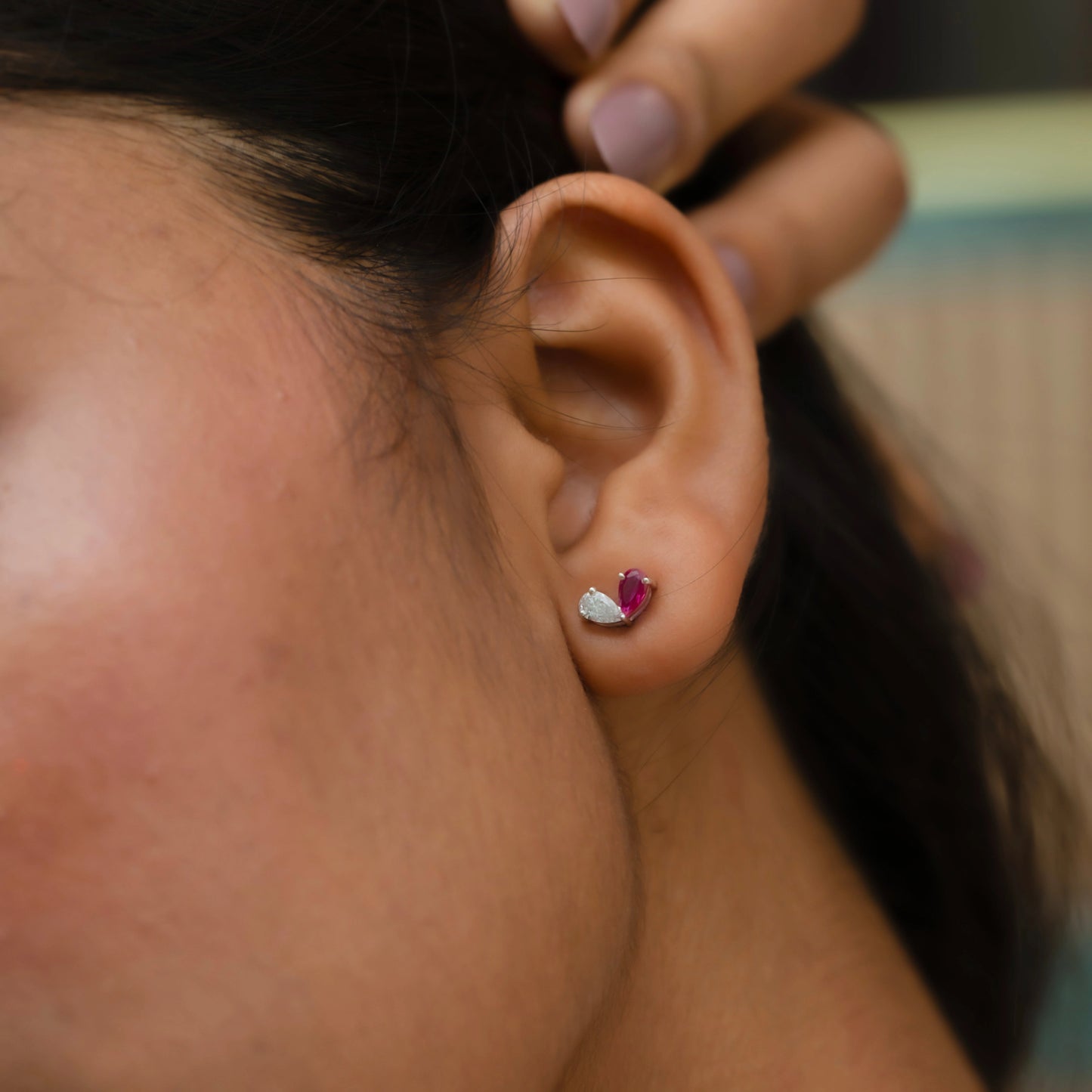 Scarlet Whisper - Lab Diamond Stud Earrings