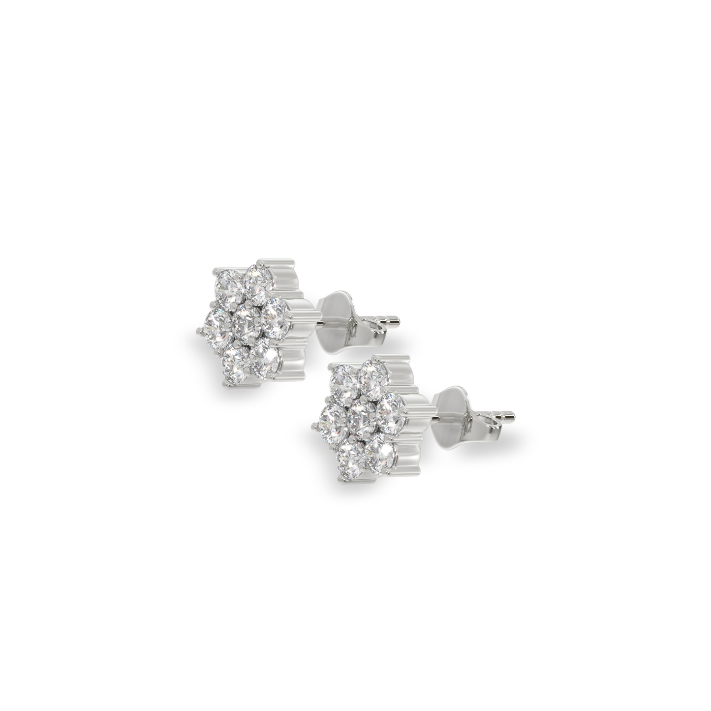 Petal Blossom Studs - 925 sterling silver Lab Grown Diamond Earrings