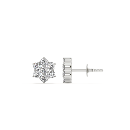 Petal Blossom Studs - 925 sterling silver Lab Grown Diamond Earrings