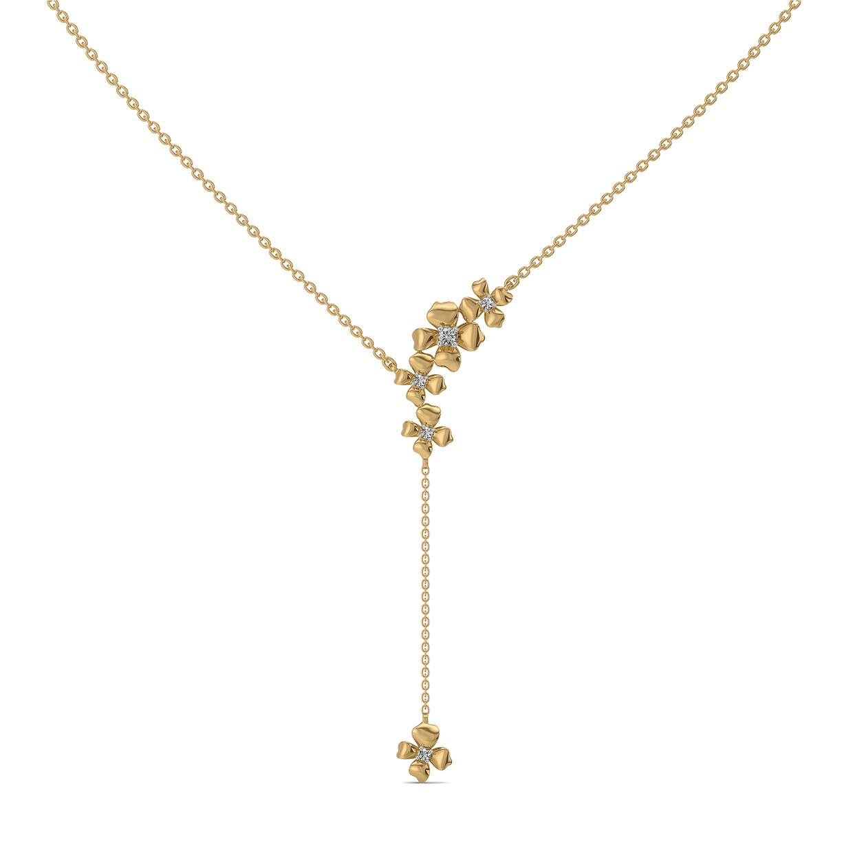 Petal Play Lariat Necklace 18kt Gold Vermeil 