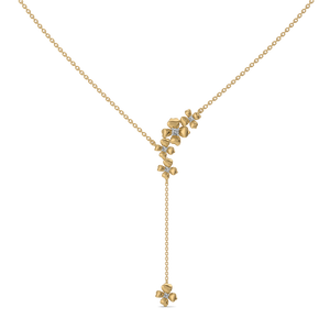 Petal Play - Lab Diamond Lariat Necklace