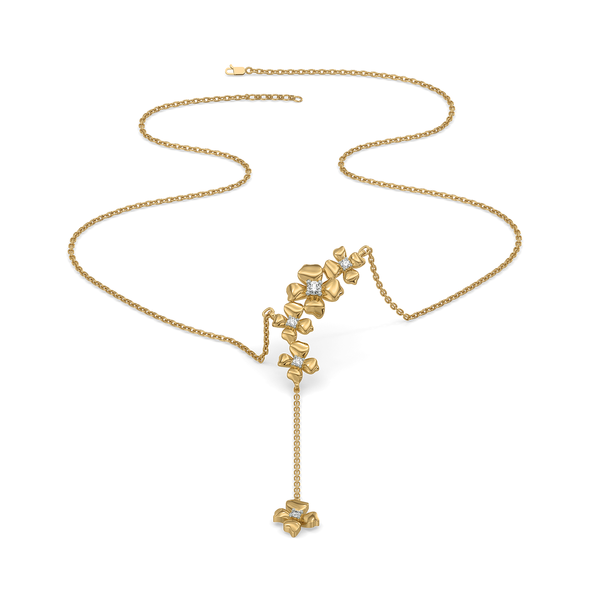 Petal Play Lariat Necklace 18kt Gold Vermeil 
