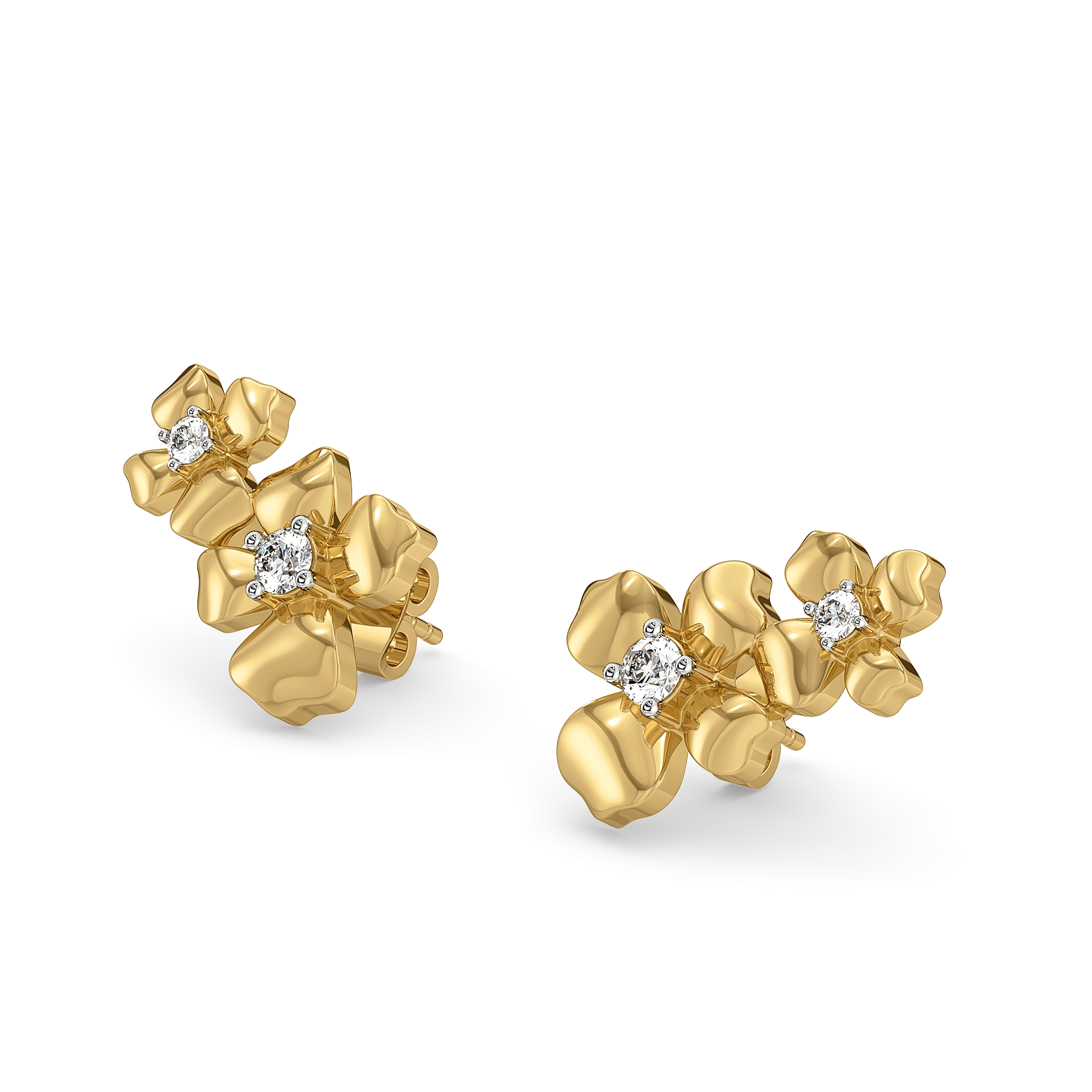 Petal Play - Lab Diamond Stud Earrings