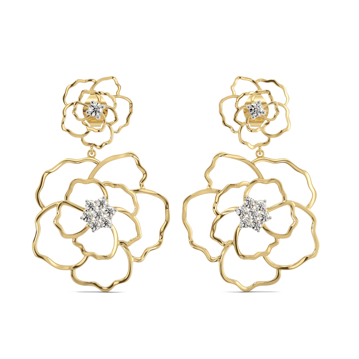 Petal Radiance - Lab Diamond Drop Earrings